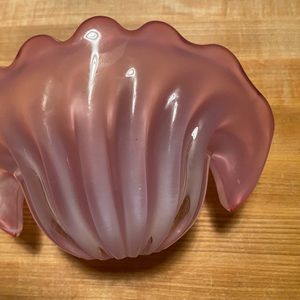 MURANO PINK OPAL ALABASTRO ART GLASS CLAM VASE